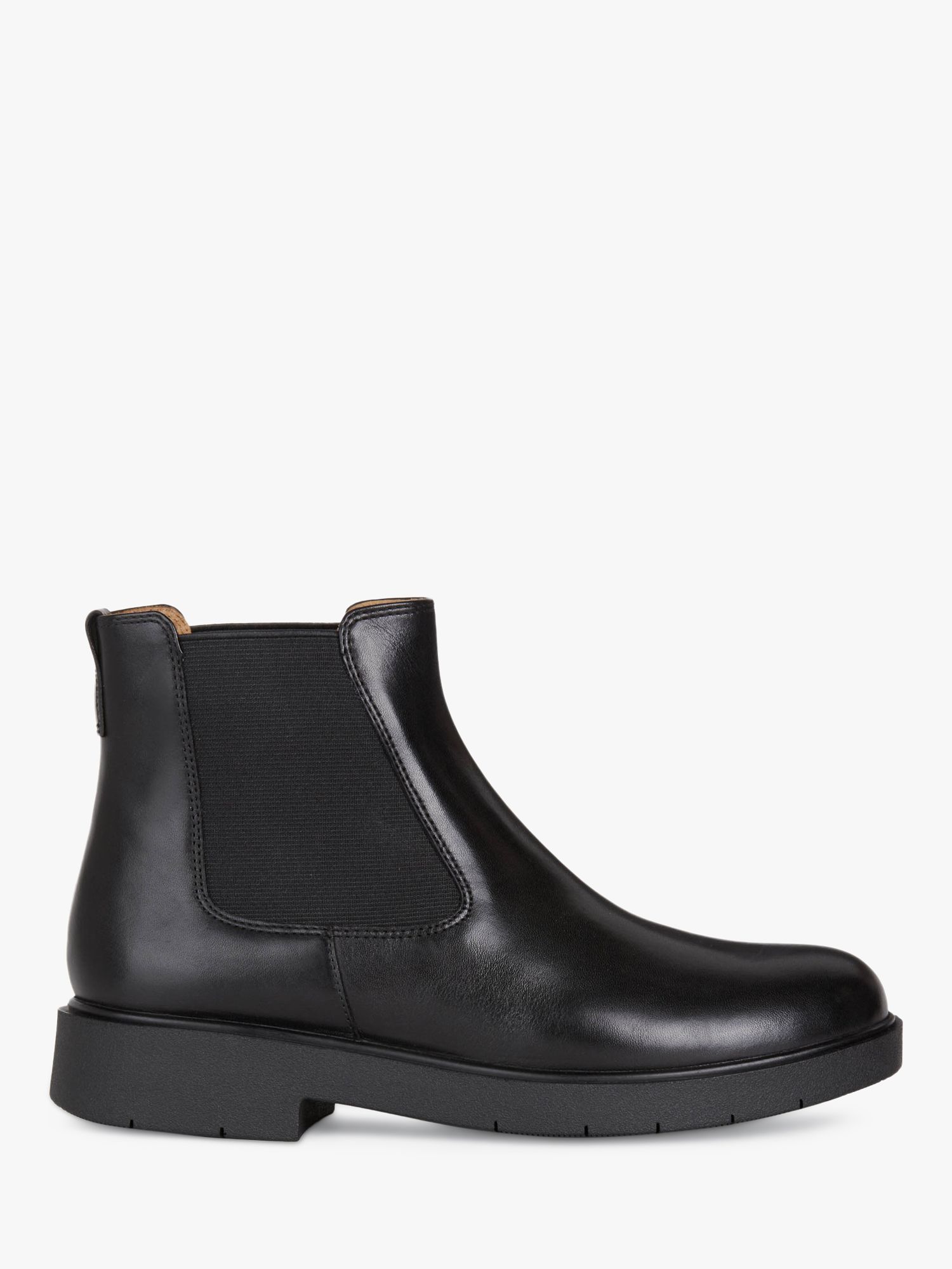 D Spherica Fit Leather Ankle Boots, Black at John Lewis & Partners