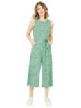 Mela London Floral Print Culotte Cropped Jumpsuit, Green/Multi