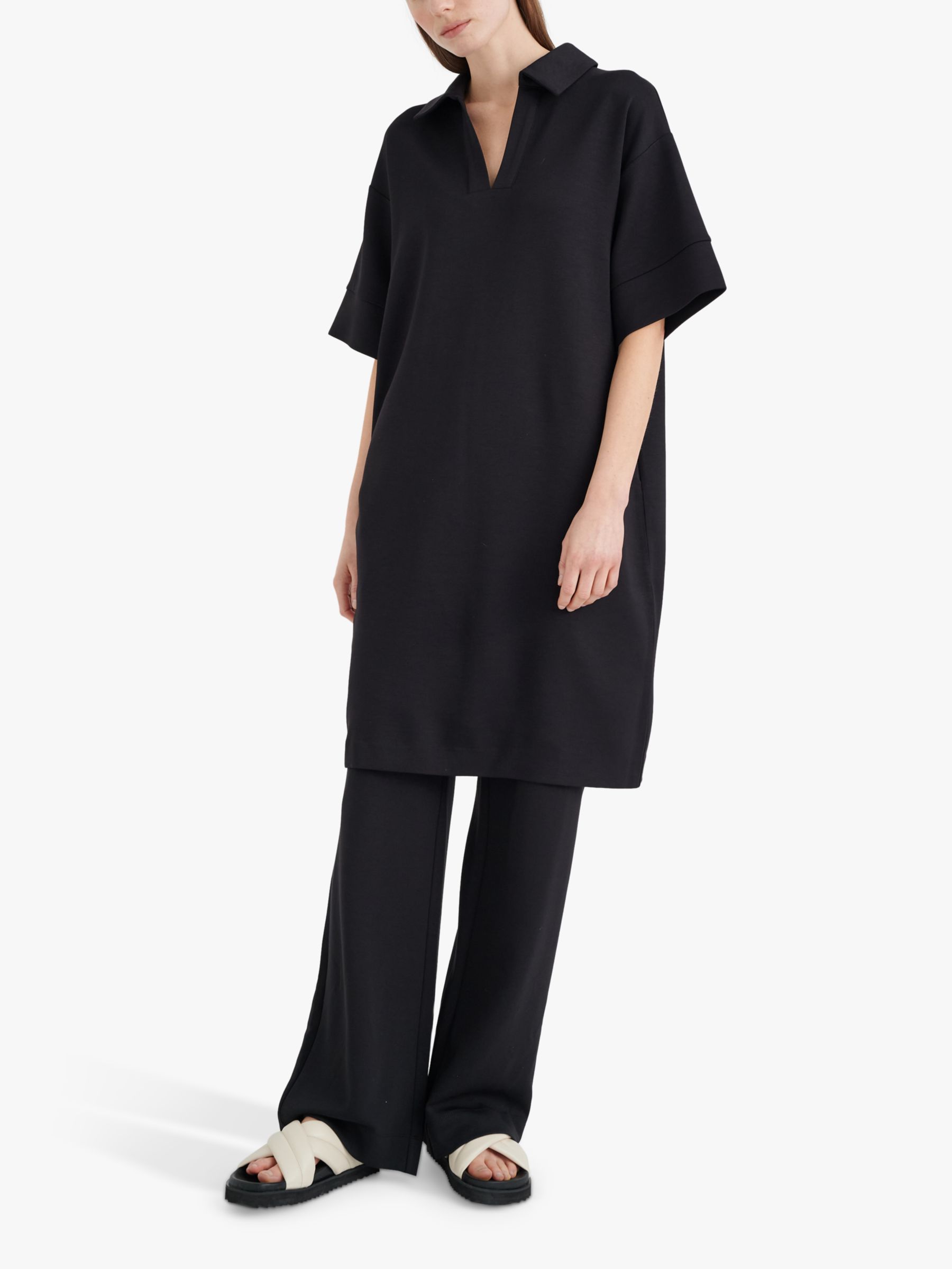 logo i gang forstørrelse InWear Jincent Short Sleeve Knee Length Dress, Black at John Lewis &  Partners