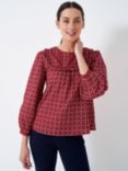 Crew Clothing Lilian Embroidered Blouse, Bright Red