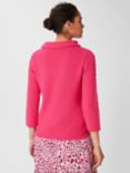 Hobbs Camila Cotton Cable Knit Jumper, Azalea Pink