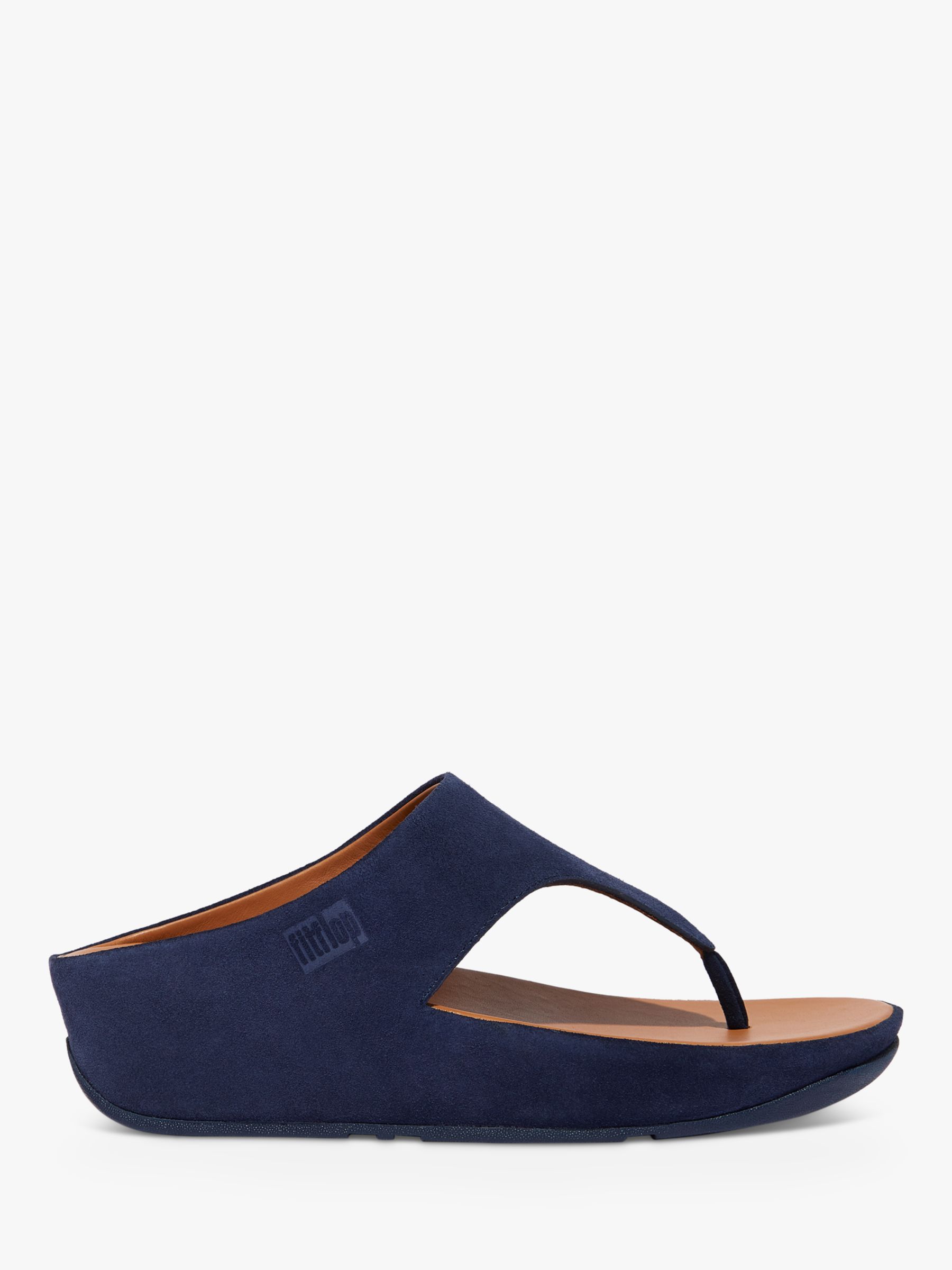 FitFlop Shuv Suede Toe Post Clog Sandals, Midnight Navy at John Lewis & Partners