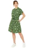 Yumi Ditsy and Ladybird Print Shirt Dress, Green/Multi