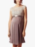 Tiffany Rose Mia Embroidered Bodice Maternity Dress, Dusky Truffle