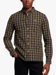 Lyle & Scott Poplin Check Shirt, W753 Black/Olive