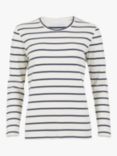 Celtic & Co. Stripe Long Sleeve T-Shirt, Chalk/Navy