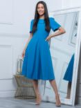 Jolie Moi Deborah Ponte De Roma Dress, Blue, Blue