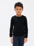 John Lewis Kids' Thermal Long Sleeve Top, Pack of 2, Black