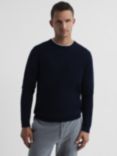 Reiss Wessex Knit Merino Wool Jumper, Navy