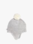 The Little Tailor Baby Pom Pom Trapper Hat, Grey