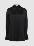 Reiss Hailey Silk Shirt, Black