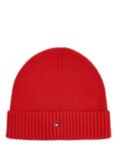 Tommy Hilfiger Essential Flag Cotton & Cashmere Knit Beanie Hat, Empire Flame