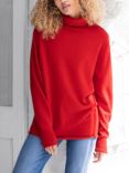 Celtic & Co. Geelong Slouch Roll Neck Jumper, Pillarbox Red