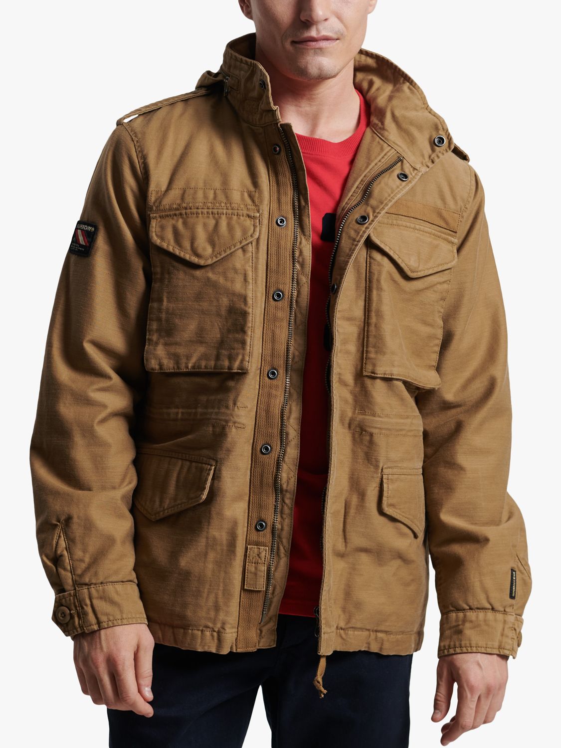 Superdry Military M65 Field Borg Lined Jacket, Tan John Lewis Partners
