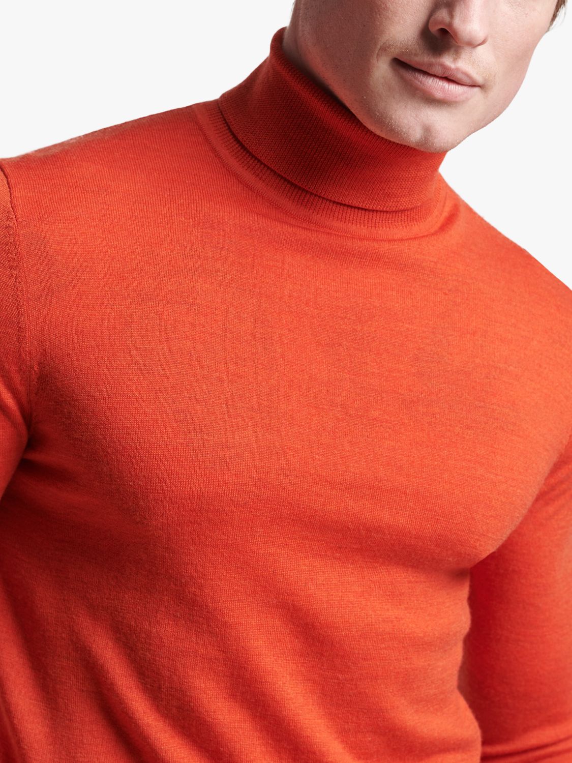 Superdry Wool Studios Merino Roll Neck Jumper Orange for Men Mens Clothing Sweaters and knitwear Turtlenecks 