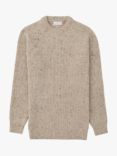 Celtic & Co. Ribbed Fishermans Jumper, Oatmeal Fleck