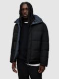 AllSaints Novern Reversible Puffer Jacket, Black/Command Blue