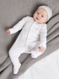 Mini Cuddles Baby Tiny & Cute Sleepsuits, Hat & Gloves Set, White/Grey