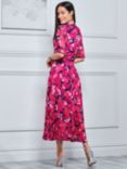 Jolie Moi Tina Turtle Neck Abstract Midi Dress, Pink