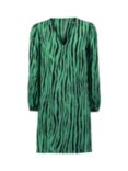 Ro&Zo Long Sleeve Zebra Print Tunic Dress, Green/Black
