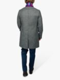 KOY Wool Herringbone Tailored Fit Overcoat, Charcoal