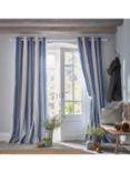 Laura Ashley Tiverton Pair Lined Eyelet Curtains, Denim