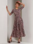 Jolie Moi Dorothy Animal Print Dress, Mauve/Multi