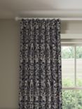 John Lewis Woodland Fable Weave Pair Lined Pencil Pleat Curtains, Navy