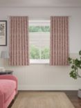 John Lewis Woodland Fable Weave Pair Lined Pencil Pleat Curtains, Rosa Pink