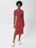 Hobbs Hatty Confetti Print Jersey Dress, Red/Multi