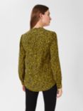 Hobbs Addison Sprig Print Blouse, Gold Chartreuse