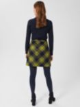 Hobbs Arianne Check Wool Mini Skirt, Green/Navy