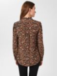 Hobbs Rosamund Animal Print Blouse, Vicuna Camel, Vicuna Camel