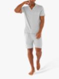 Chelsea Peers Plain Piped Short Shirt Pyjama Set, Grey
