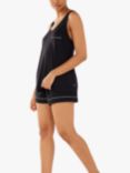 Chelsea Peers Modal Vest & Shorts Pyjama Set, Black, Black