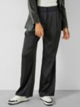 HUSH Cecilly Satin Trousers, Black