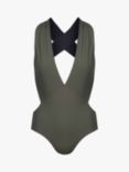 Davy J The Statement Cut Out Swimsuit, Olive