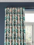 Harlequin Melora Pair Lined Pencil Pleat Curtains, Teal/Pink