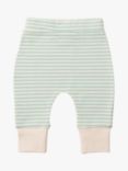 Little Green Radicals Baby Organic Striped Wriggle Bottom Trousers, Pack of 2, Golden/Green