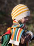 Little Green Radicals Baby Stripe Knitted Scarf, Rainbow
