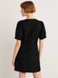 Boden Metallic Textured Mini Dress, Black