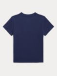 Ralph Lauren Kids' Ombre Pony Logo Short Sleeve T-Shirt, Cruise Navy
