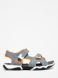 Timberland Children's Adventure Seeker Riptape Sandals, Mid Grey With Orange