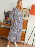Baukjen Dorina Abstract Leopard Maternity Dress, Midnight Blue Petal