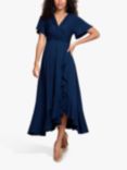 Alie Street Waterfall Maxi Wrap Dress, Navy