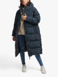 Superdry Hooded Longline Puffer Coat, Eclipse Navy