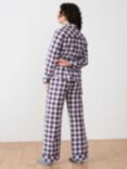 Brora Check Brushed Cotton Pyjama Set, Indigo/Hawthorn