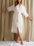 Pretty You London Lace Trim Bamboo Kimono Robe