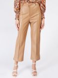 Little Mistress Leather Look Wide Leg Cropped Trousers