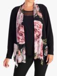 chesca Autumn Rose Jersey Shrug Jacket, Black